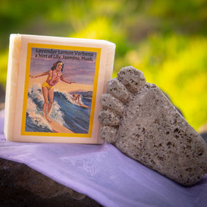 Goat Milk Soap with Hand Carved Pumice Foot in Organza Bag