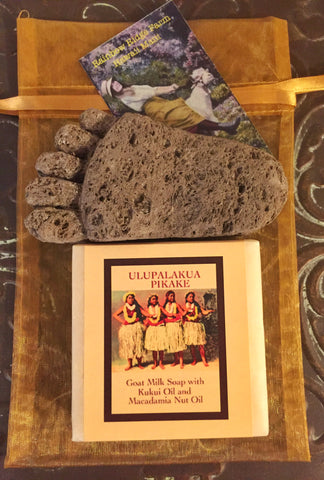 Pikake~Jasmine Goat Milk Soap with Hand-Carved Pumice Foot in Organza